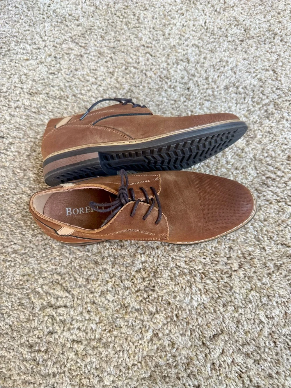 Bordello Kids Tan Lace-Up Dress Shoes